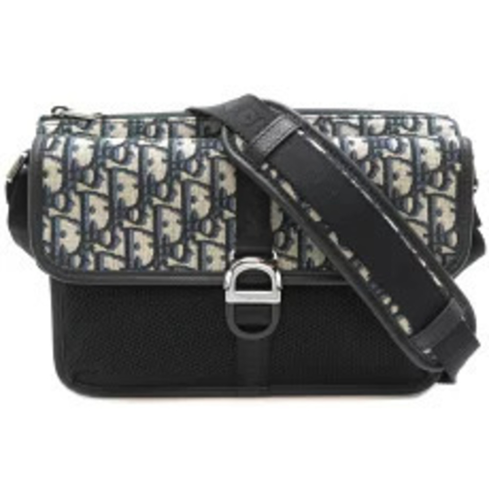Christian Dior Jacquard Messenger Bag Black